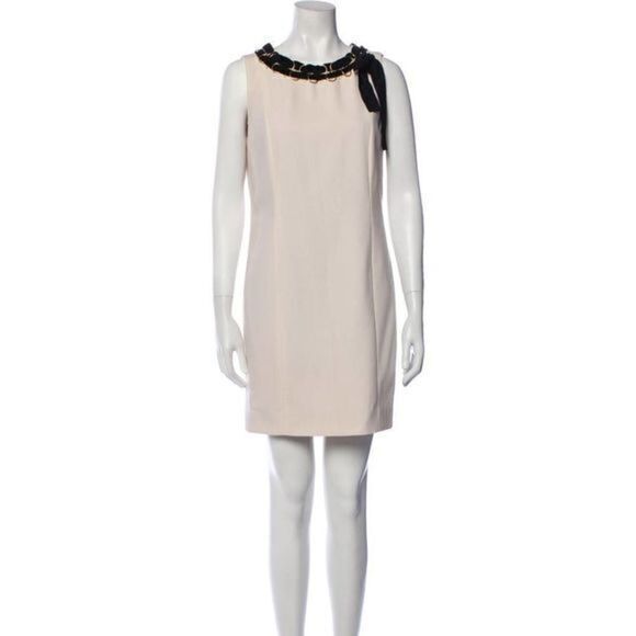 Moschino Nwt White Wool Sleeveless Mini Dress Us 8